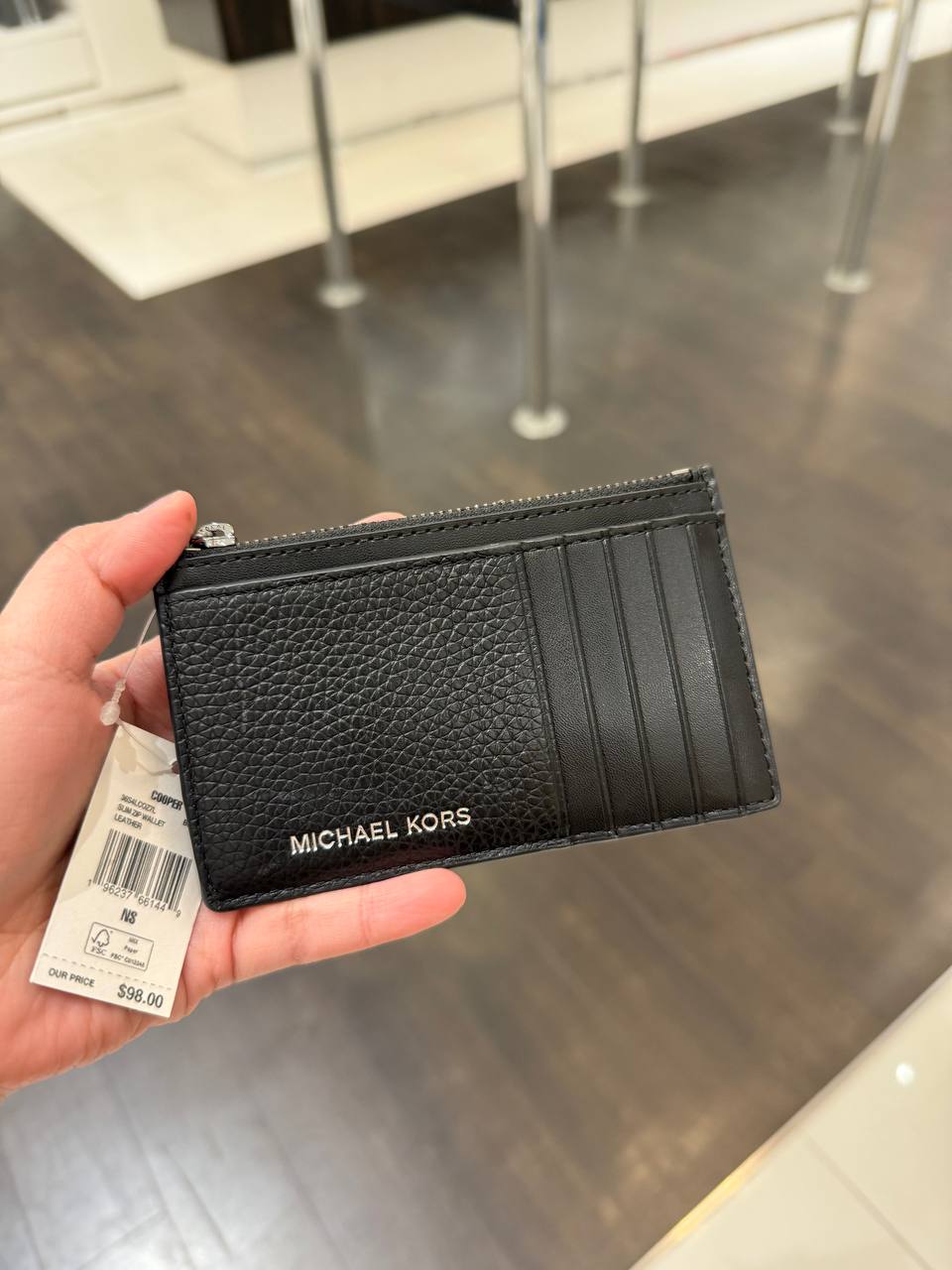 [READY STOCK MY] Michael Kors Cooper Slim Zip Wallet in Black (36S4LCOZ7L)