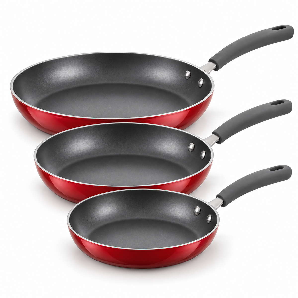 Tramontina Gourmet Selection 3-Piece Nonstick Sauté Pan Set – Metallic Cayenne Red